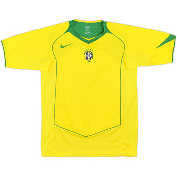 Camisa Retrô Seleção Brasileira I Home Nike 2004/06 Masculino Amarelo RONALDO #9