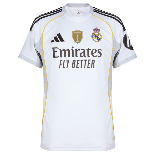 Camisa Real Madrid I Home 2025/26 Torcedor Masculina Branco MBAPPÉ #9