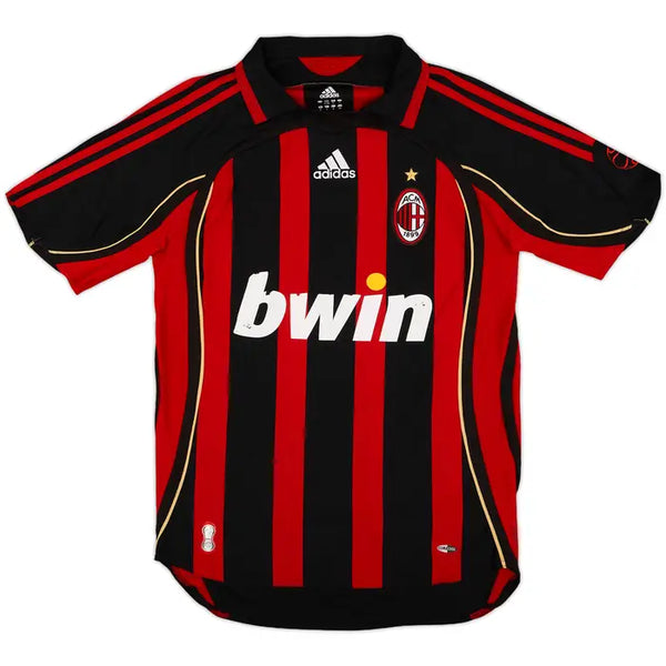 Camisa Retrô Milan I Home 2006/07 Masculino Vermelho e Preto RONALDO #99