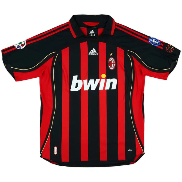 Camisa Retrô Milan I Home 2006/07 Masculino Vermelho e Preto INZAGHI #9