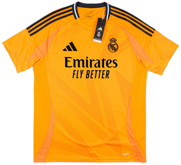 Camisa Real Madrid Third 24/25 Mbappé #9 Torcedor Adidas Branca Laranja